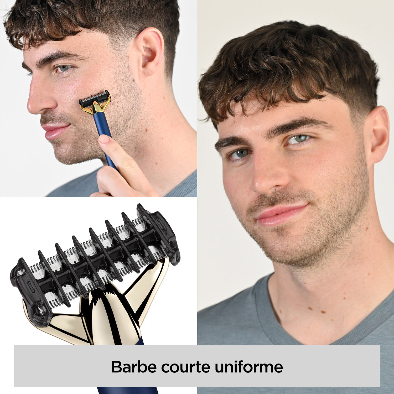 LAME FLEXIBLE - 
La lame pivotante &agrave; 50&deg; suit les contours du visage pour un rasage et une tonte pr&eacute;cis, tout en douceur.